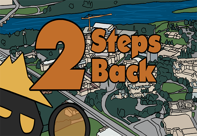 2 steps back project logo